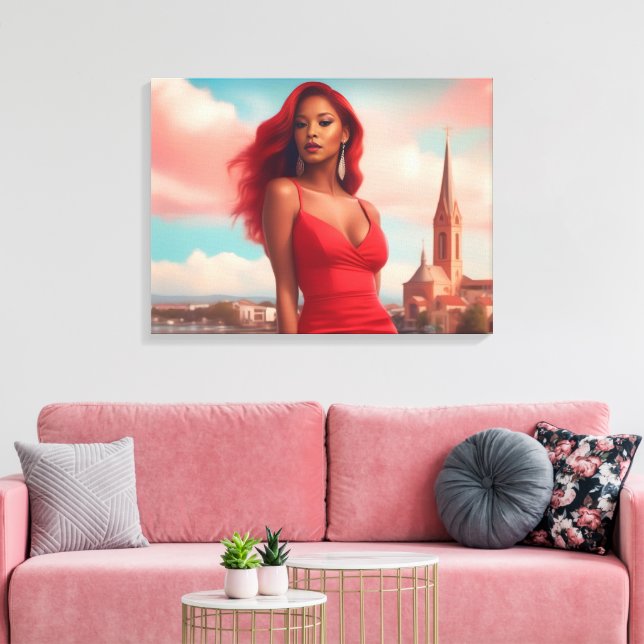 Super Model Stretched Canvas Print (Insitu(LivingRoom))
