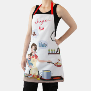 Super Mom All-Over Print Medium Apron
