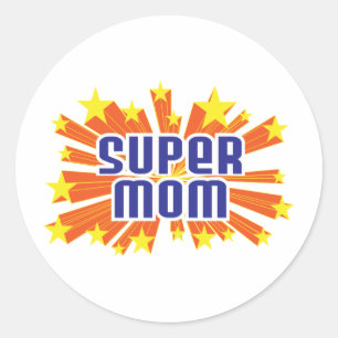 Super Mom Classic Round Sticker