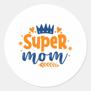 Super Mom Classic Round Sticker