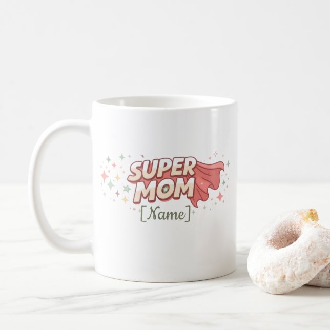 Super Mom Comic personilized Mug (With Donut)