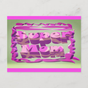 Super Mom design for Mothers day and birthdays Postcard