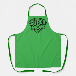 Super Mom Emblem Graphic Apron