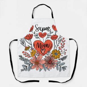Super Mom Floral Apron