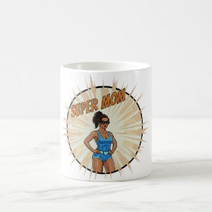 Super Mom Hero Comic Book Style Mother's Day Gift Coffee Mug