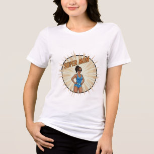 Super Mom Hero Comic Book Style Mother's Day Gift Tri-Blend Shirt