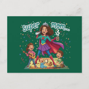 Super Mom Hero - Mother's Day Celebration Postcard