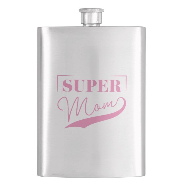 Super Mom Hip Flask (Front)