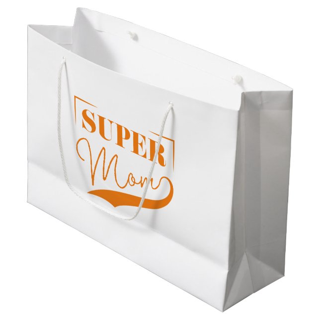 Super Mom Large Gift Bag (Front Angled)