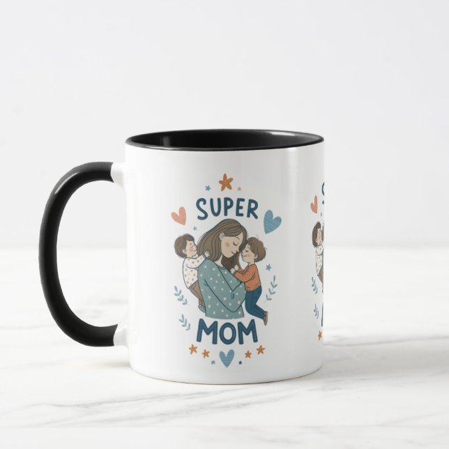 "Super MOM" Mug - Celebrate Motherhood Every Day (Left)