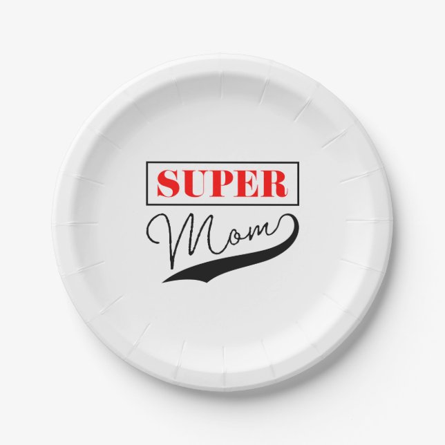 Super Mom Paper Plate (Front)