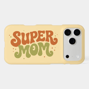 SUPER MOM Playful Retro Groovy Typography