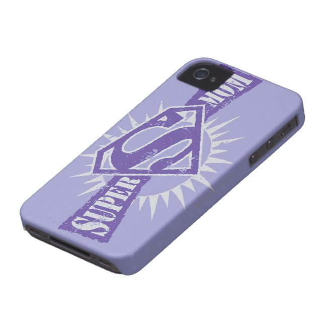 Super Mom Purple Starburst Case-Mate iPhone Case (Bottom)