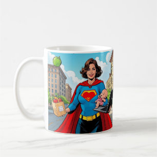 “Super Mom” Retro comic-book style Coffee Mug