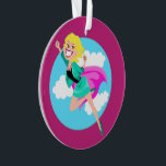 Super Mom, Sister, Friend, Auntie, Teacher Ornament<br><div class="desc">Great for a year round ornament to have in the house, Christmas Tree Ornament, added touch of class for packaging, VIP gifts for clients ... You Name It! I can post dozens of variations of this as I have worked on different colour hair, eyes, and skin combinations. Each version can...</div>