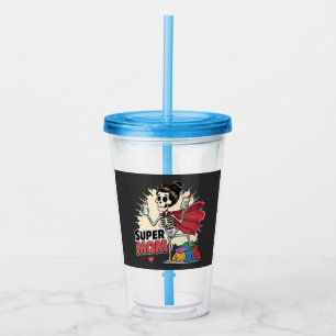 Super Mom Skeleton Retro Funny Mother's Day Acrylic Tumbler