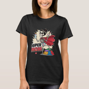 Super Mom Skeleton Retro Funny Mother's Day T-Shirt