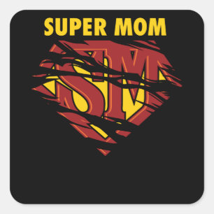 Super Mom Square Sticker