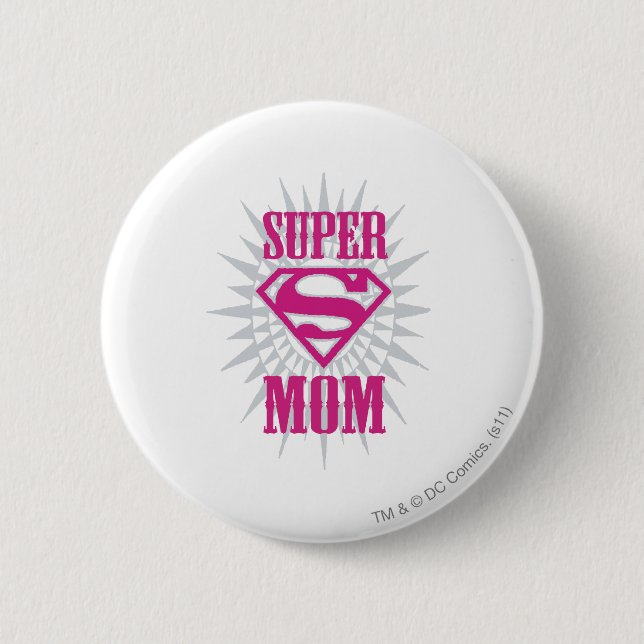 Super Mom Starburst 2 Inch Round Button (Front)