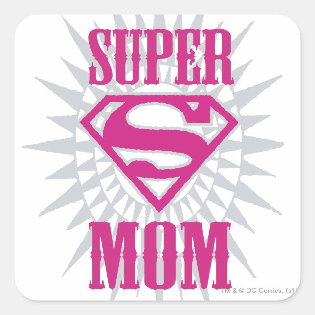 Super Mom Starburst Square Sticker (Front)