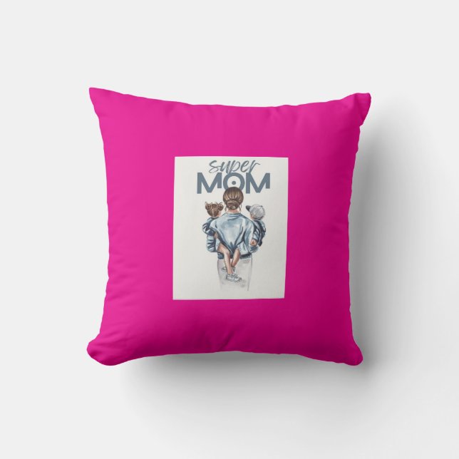 Super mom throw pillow (Front)
