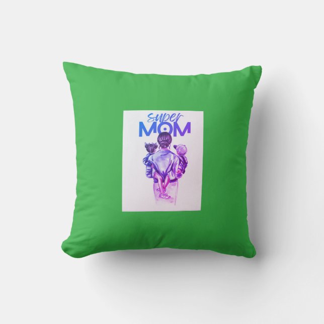 Super mom throw pillow (Front)