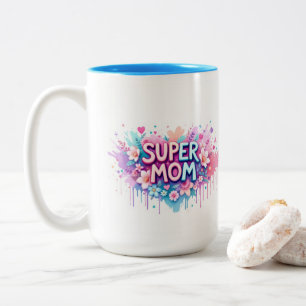 Super Mom Two-Tone Coffee Mug