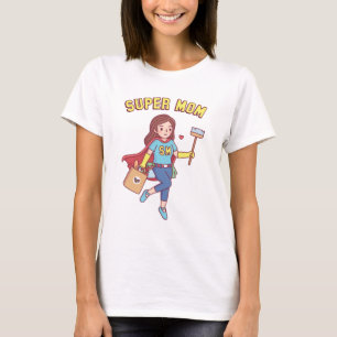 Super Mom With Cape Funny Mothers Day T-Shirt