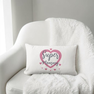 Super Mommy Personalized Best Mom Gift Lumbar Pillow