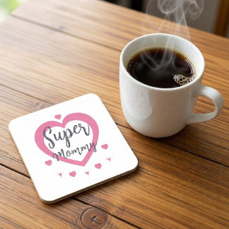 Super Mommy Personalized Best Mom Gift Square Paper Coaster