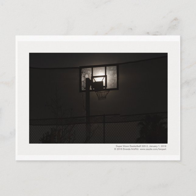 Super Moon Basketball Hoop Playground Backboard Postcard (Front)