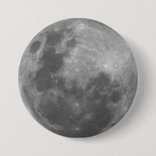 Super Moon Full Moon Lunar Photograph Sticker 3 Inch Round Button