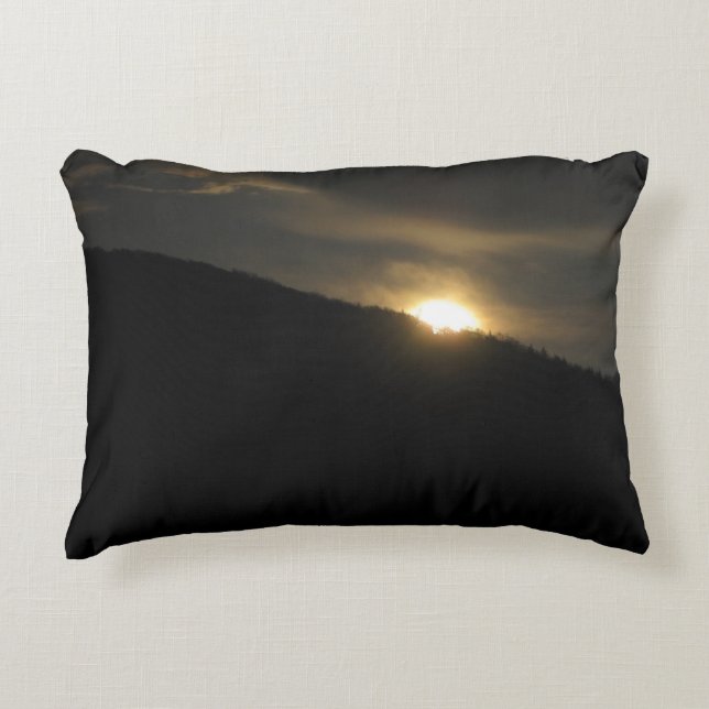 Super Moon over Washington Mountain Decorative Pillow (Front)