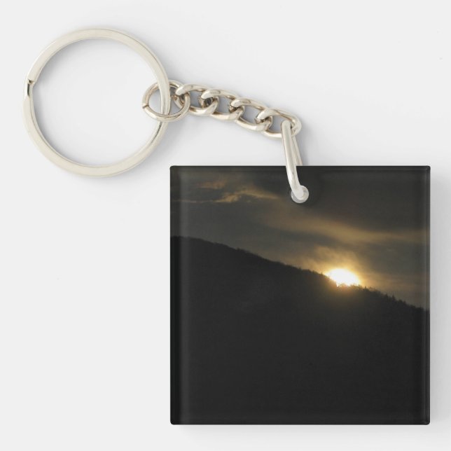 Super Moon over Washington Mountain Keychain (Front)