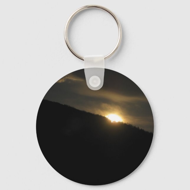 Super Moon over Washington Mountain Keychain (Front)