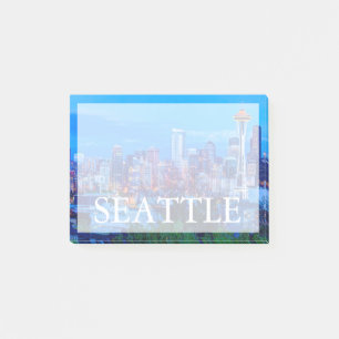 Super Moon rising near Seattle skyline Post-it Notes