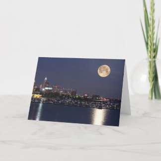 Super Moon Setting in Cleveland, Ohio Card