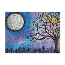 Super Moon & Tree Landscape