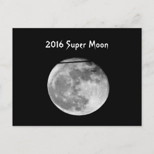 Super Moon with Airplane Passing/Customizable! Postcard