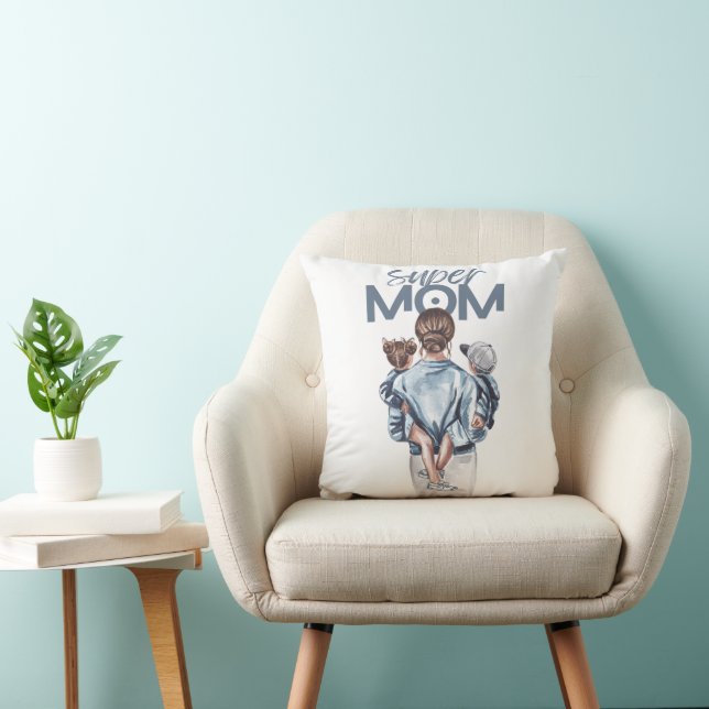 super mother throw pillow (Chair)