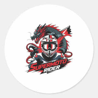 Super Moto Rider � Motorcycle Classic Round Sticker