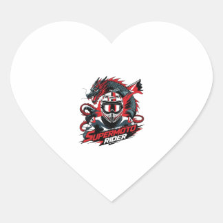 Super Moto Rider � Motorcycle Heart Sticker