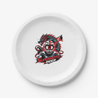 Super Moto Rider � Motorcycle Paper Plate
