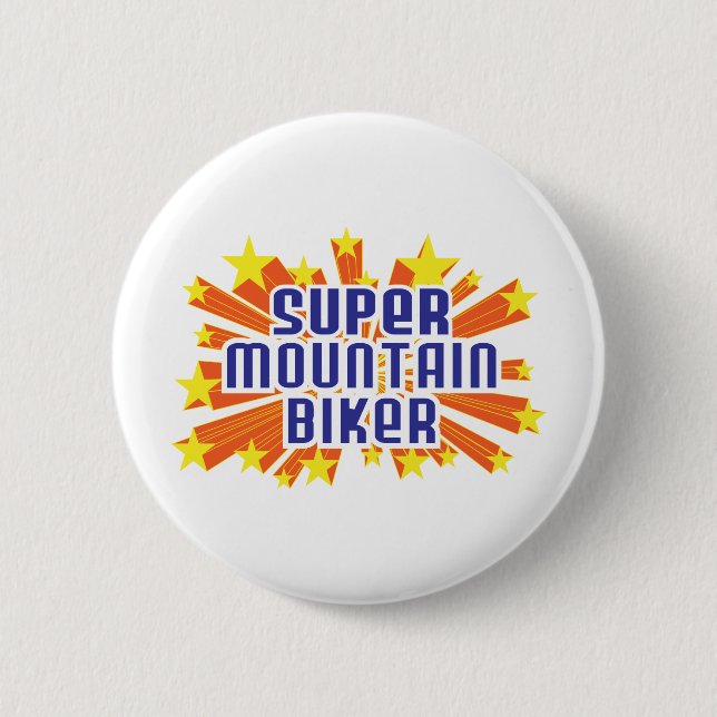 Super Mountain Biker 2 Inch Round Button (Front)