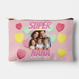 Super Nana Photo colourful heart   Mother's Day Accessory Pouch
