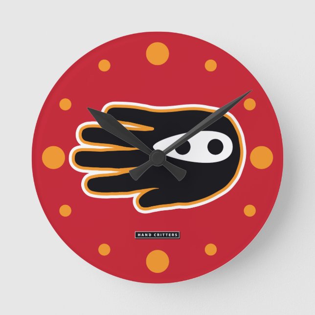 Super Ninja Hand Round Clock (Front)