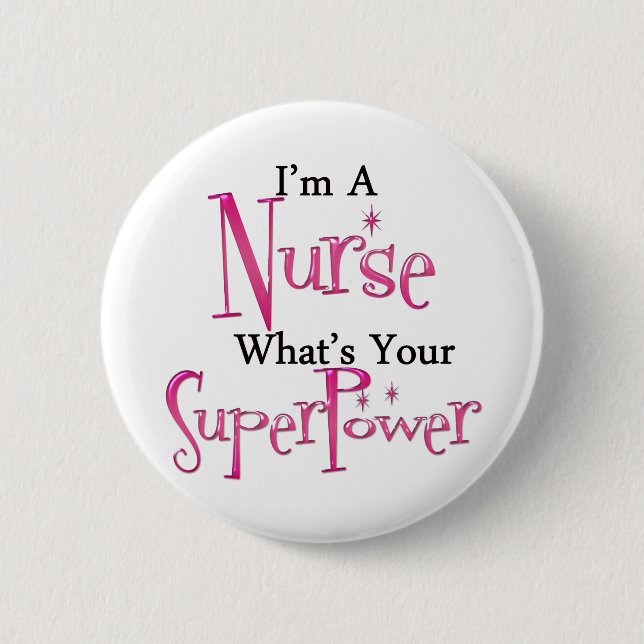 Super Nurse 2 Inch Round Button (Front)