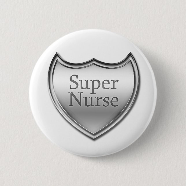 Super Nurse Emblem 2 Inch Round Button (Front)