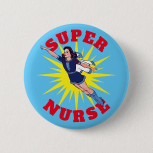 Super Nurse Hero Woman Template 2 Inch Round Button