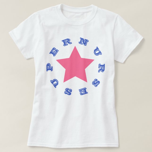 SUPER NURSE | Navy Blue Star Women's Basic T-Shirt (Design Front)